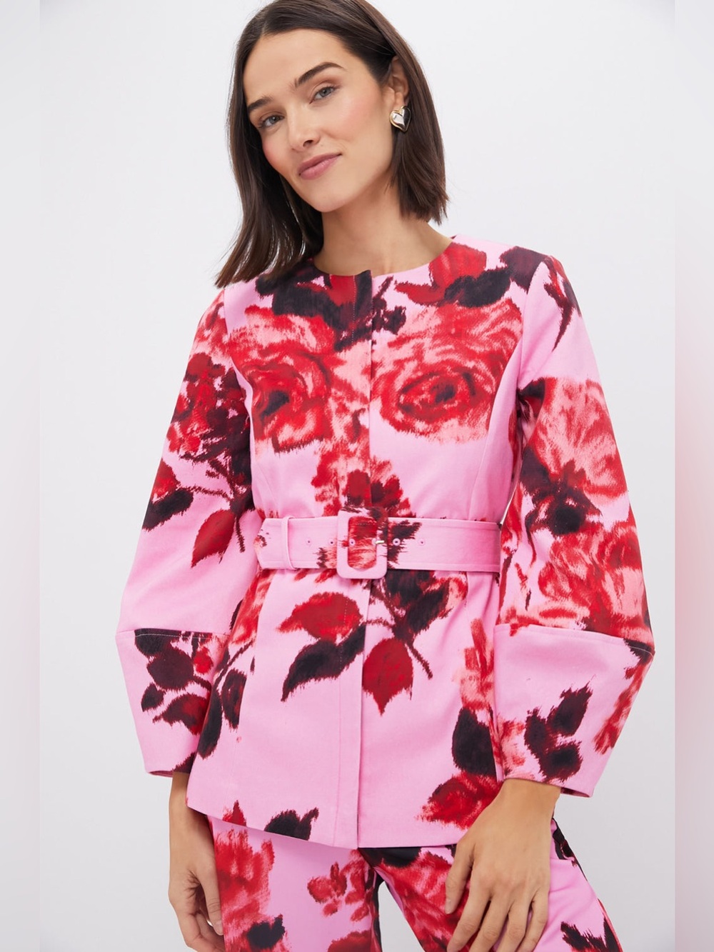 Tuckernuck Cerise Blossom Long Sleeve Rhoda Tunic Top, Size 10